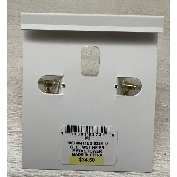 Charter Club NWT Gold Twist Hoop Earrings $35+ - Picture 3 of 5